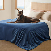Bedsure waterproof blanket with Sherpa side for king-size warmth and protection.