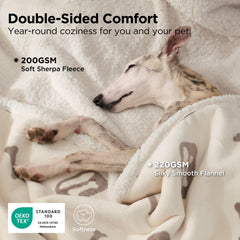 Bedsure sherpa reversible blanket, reverse-side texture, cozy for pets and lounging