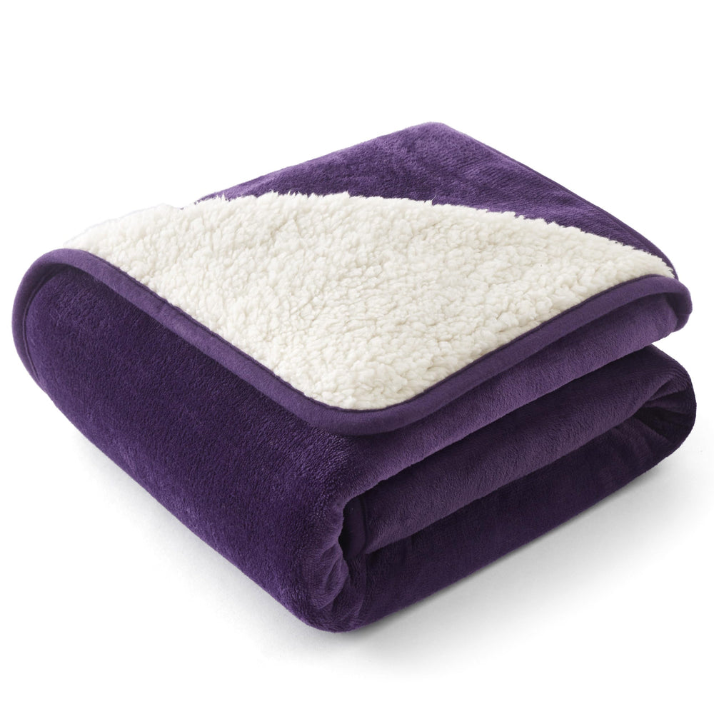 Bedsure waterproof dog blanket in eggplant on couch protects furniture from spills