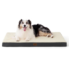 Bedsure XL Dog Bed in crate with foam supports joints for restful sleep.