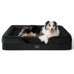 Bedsure XL orthopedic dog bed side view shows supportive foam and plush fabric.