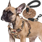 Beebiepet desert camo harness front view showing rugged nylon and safety rings