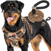 Beebiepet heavy duty harness in desert camouflage, side view showing rugged construction