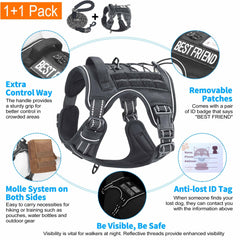 Beebiepet heavy-duty harness shows the ID tag area for easy owner contact.