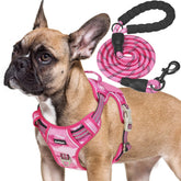 Beebiepet heavy-duty tactical dog harness in pink camo for medium dogs, secure control