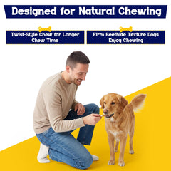 Beefeaters 5in twist-stick chicken-wrapped chew in action
