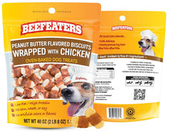 Beefeaters Peanut Butter Dog Biscuits 40oz bag, ideal for training rewards.