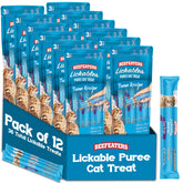 Beefeaters Tuna Puree tube pack shows soft lickable texture for bonding during hand-feeding.