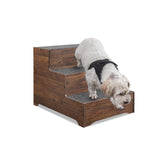 BeeNbkks dog stairs with extra wide steps for stable access to a couch.