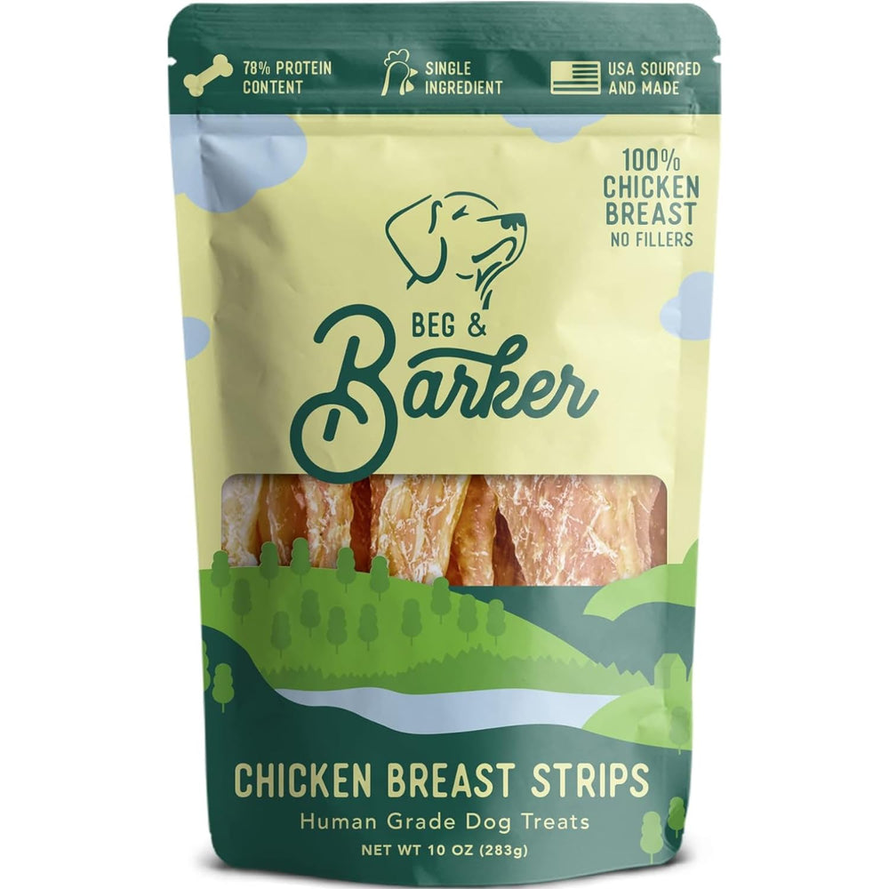 Beg & Barker Chicken Jerky training pack rewards dogs during sessions.