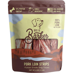 Beg & Barker pork jerky front view—high-protein training reward
