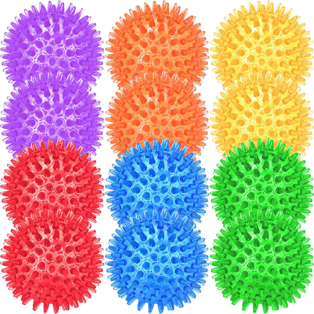 Beieverluck blue 2.5-inch spiky dog ball for indoor fetch and chewing