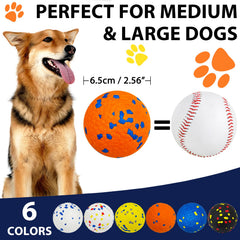 Beieverluck etpu dog tennis balls with textured surface for tongue massage and teeth cleaning.