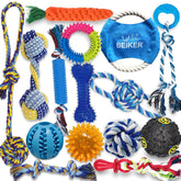Beiker 15-pack dog teething toys bundle for small and medium breeds.