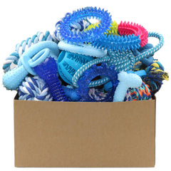 Beiker puppy chew toys pack ball in blue, ideal for interactive play and teething relief.