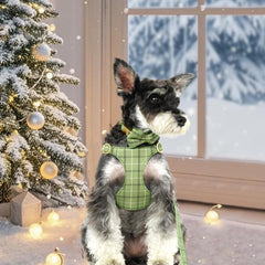 Beirui plaid harness with removable bowtie, washable and durable