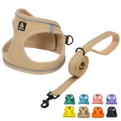BELLA & PAL step-in vest harness in khaki, easy on/off for quick daily walks