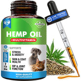 Beloved Pets hemp oil drops bottle for daily calming and joint support in cats and dogs.