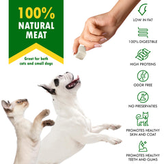 Beloved Pets chicken cubes training reward for quick, mess-free bites.