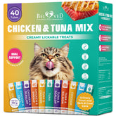 Beloved Pets creamy lickable treats tube with tuna-chicken paste for cats and small dogs, tasty and inviting