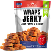 Beloved Pets Sweet Potato Jerky Wraps pack front, ideal for training rewards