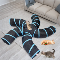 Bemodst tunnel with crinkle paper and peephole sparks curious kitten activity.