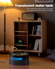 BEMOONY cat water fountain with filter set demonstrates clean water for pets.