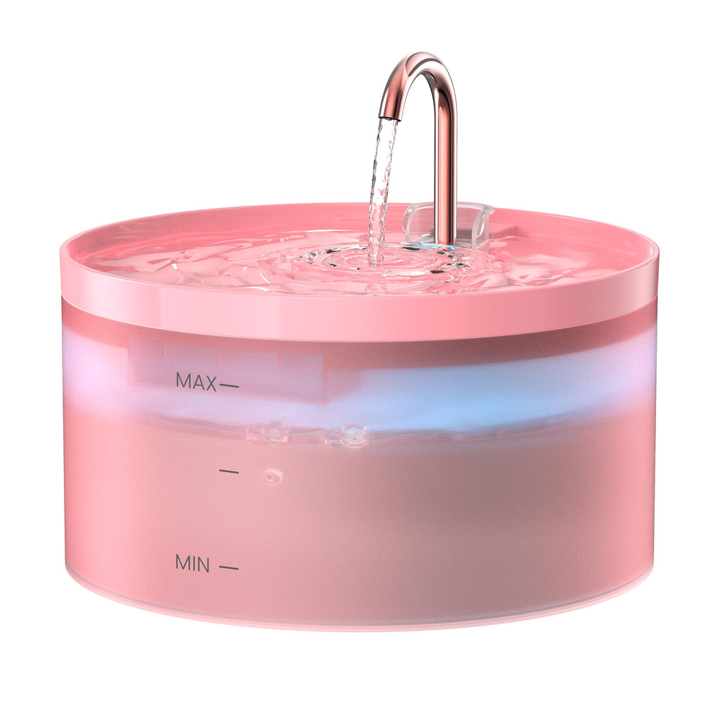 BEMOONY pink cat water fountain 108oz close-up shows large capacity for pets