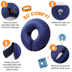 BENCMATE donut collar soft-material side view highlights gentle care after surgery.