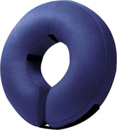 BENCMATE inflatable dog cone navy blue front view showing comfortable protection