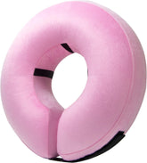 BENCMATE inflatable dog cone pink side view for comfortable recovery and activity