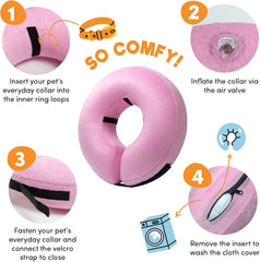 BENCMATE inflatable cone pink side view demonstrates unobstructed vision and mobility.