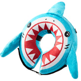 BENCMATE inflatable dog cone shark front view highlights comfortable, vision-friendly wear