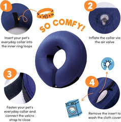 BENCMATE soft donut e-collar side profile for eating and drinking safely