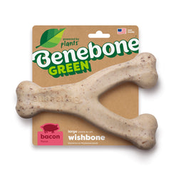 Benebone Green Wishbone for large dogs, showing a sturdy chew design for robust play
