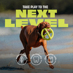 Benebone tug toy is dishwasher-safe for easy cleaning after play.