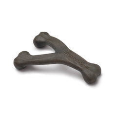 Benebone Pumpkin Spice Wishbone grip design enables easy pickup by active dogs.
