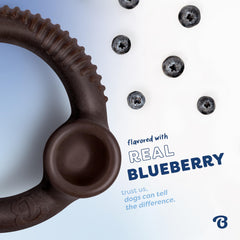 Benebone Ring Blueberry with pocket for treats, ideal for spreading peanut butter