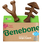 Benebone two-pack Fishbone and Wishbone for durable chewing and mental engagement.