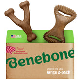 Benebone Wishbone dog chew with real bacon for lasting chewing