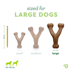 Benebone Wishbone heavy-duty nylon chew with rugged ridges for long-lasting play.