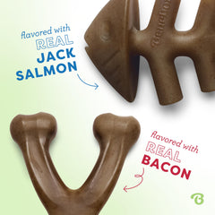 Benebone Wishbone with real bacon chew entices dogs for long-lasting play