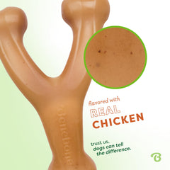 Benebone Wishbone with real chicken flavor for tasty chewing sessions.