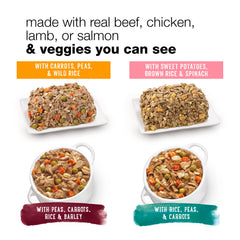 Beneful chopped-blends tender shreds in gravy for tasty texture.