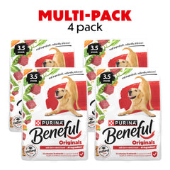 Spinach peas and carrots visible in Beneful Originals beef kibble