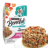 Beneful real salmon pieces highlight protein-rich nutrition for small dogs’ meals.