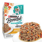 Beneful Small Breed Wet Dog Food Gravy real chicken cans on display.
