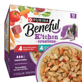 Purina Beneful Medleys 12-pack display with Tuscan Romana and Mediterranean flavors