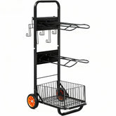 BENYIJS rolling horse saddle rack cart with two wheels for easy transport between barn and arena.