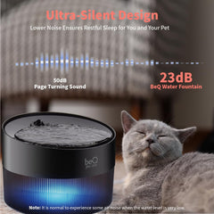 BEQ cat water fountain large-capacity basin for longer use between fills.